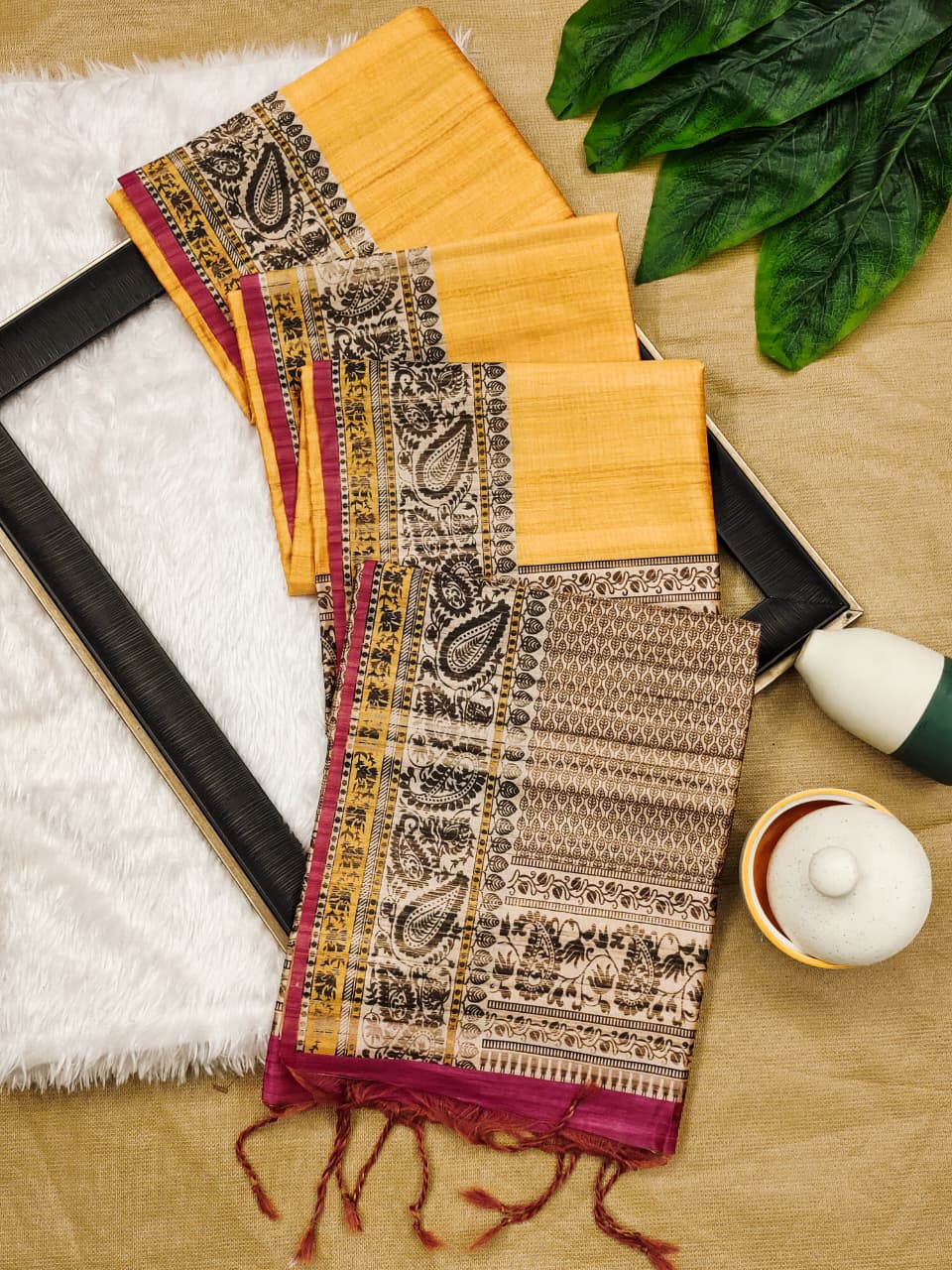 Traditional Printed Soft Tussar Silk Saree